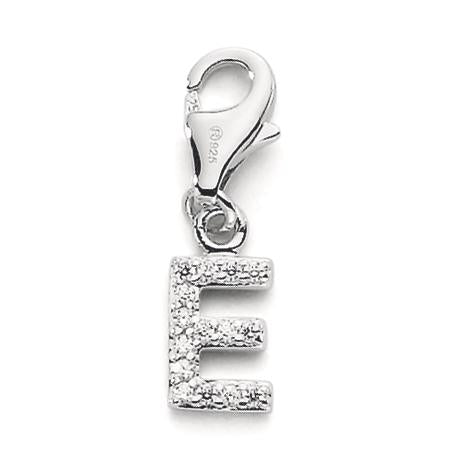 Charms Silver Zirconia 3 Stones Rhodium plated