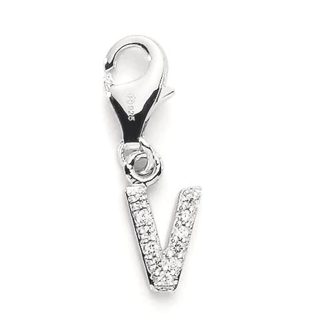 Charms Silver Zirconia 3 Stones Rhodium plated