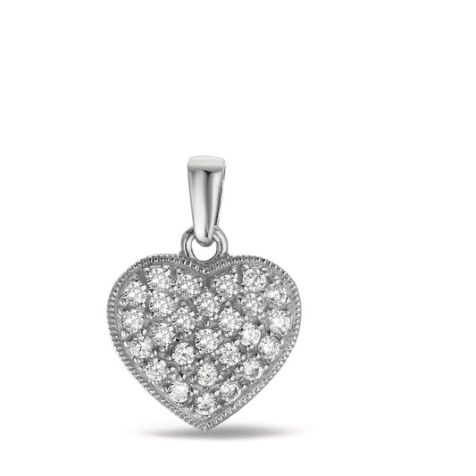 Pendant Silver Zirconia Rhodium plated Ø14.5 mm