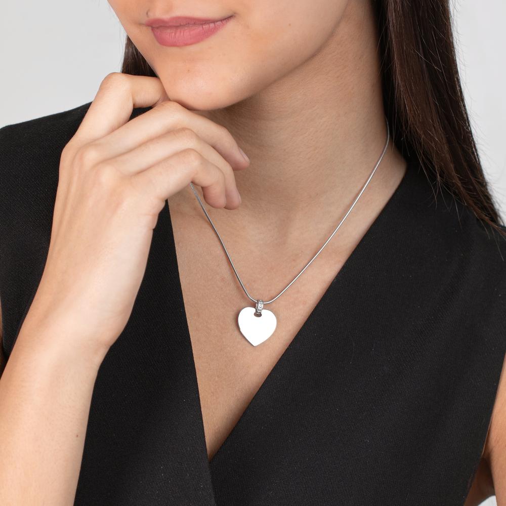 Engravable pendant Silver Rhodium plated Heart