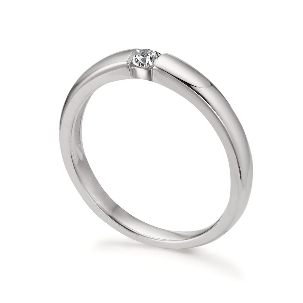 Solitaire ring 18k White Gold Diamond 0.10 ct, w-si