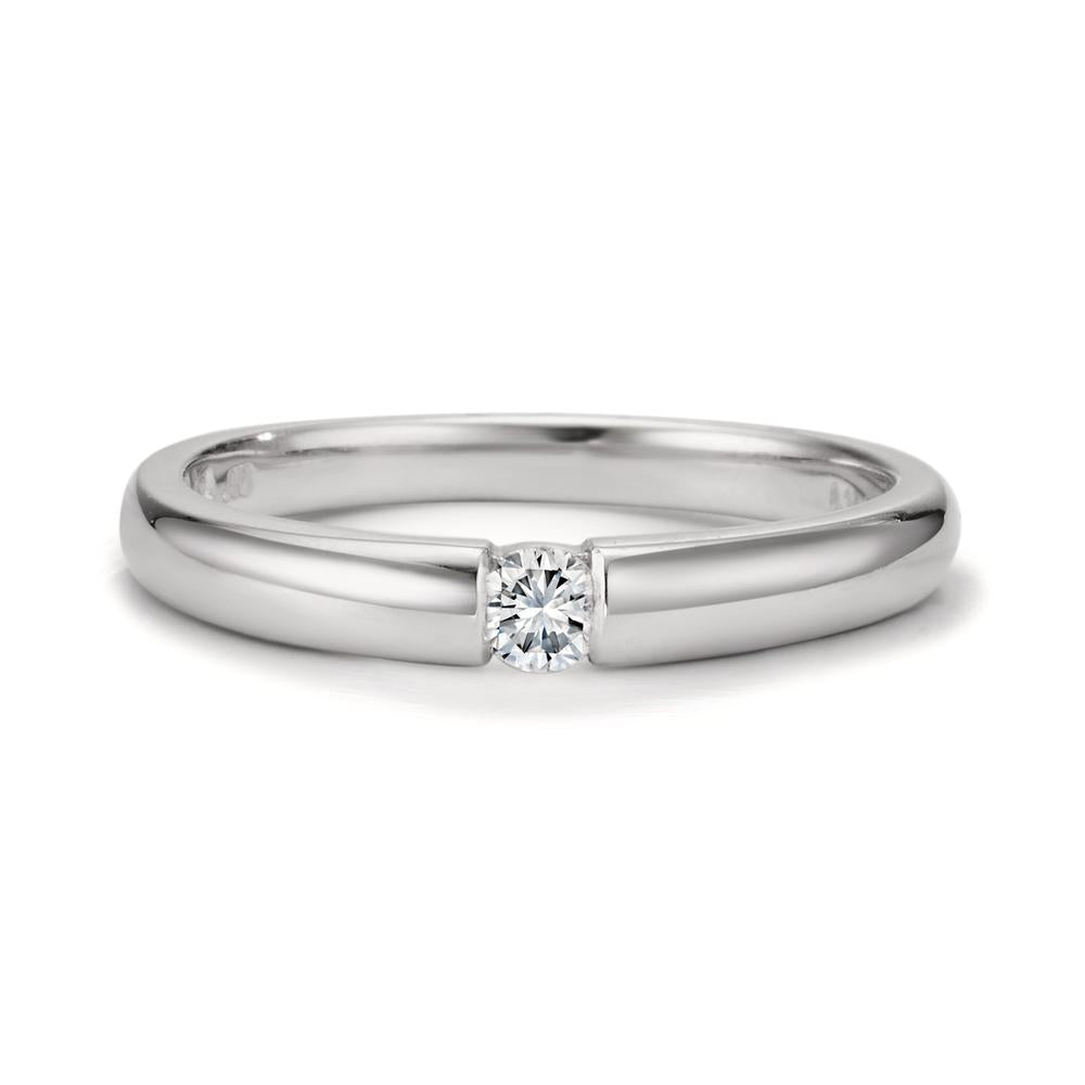 Solitaire ring 18k White Gold Diamond 0.10 ct, w-si