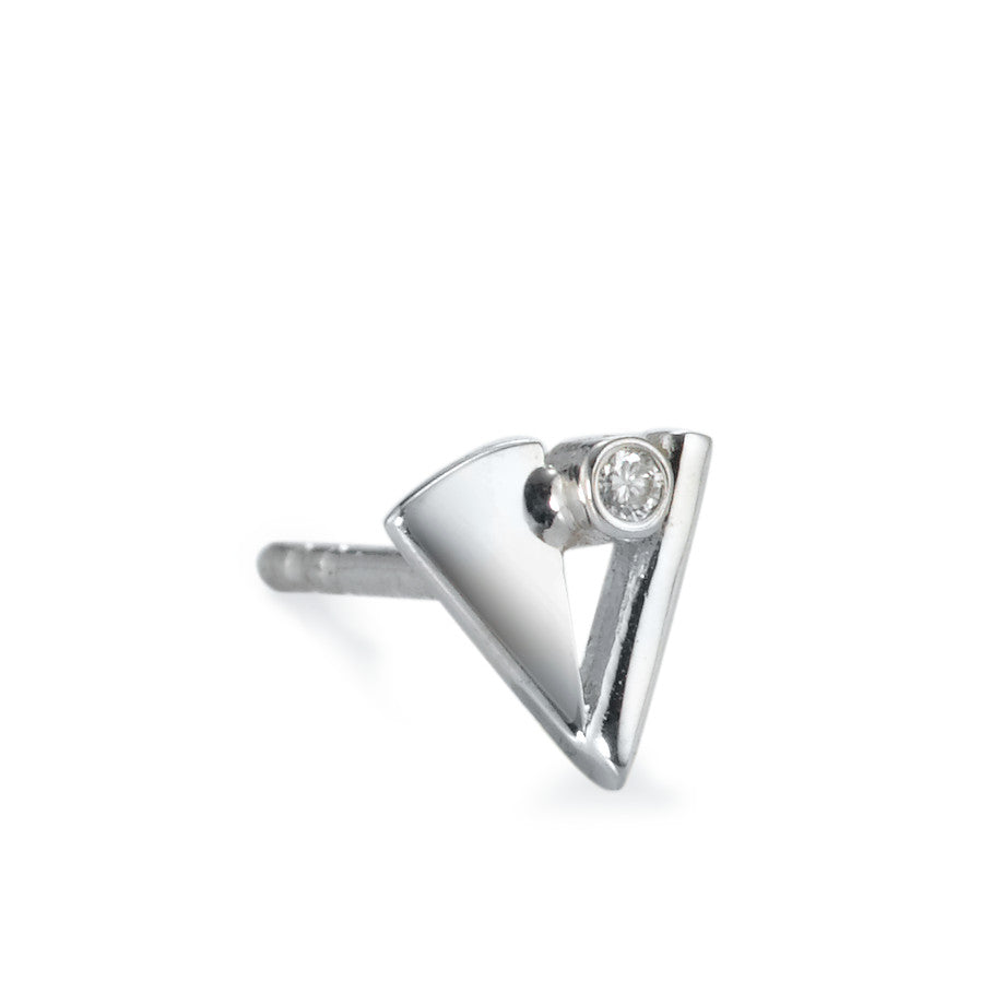 Single stud earring 18k White Gold Diamond 0.005 ct, w-si