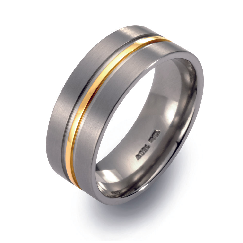 Ring Titanium, 18k Yellow Gold