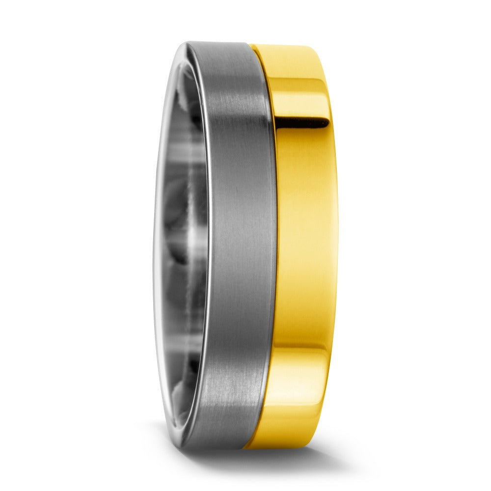 Wedding Ring Titanium, 18k Yellow Gold