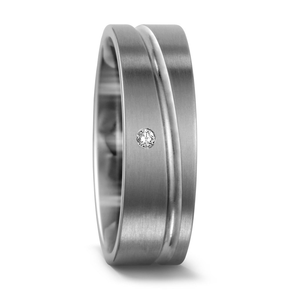 Wedding Ring Titanium Diamond 0.02 ct, w-si