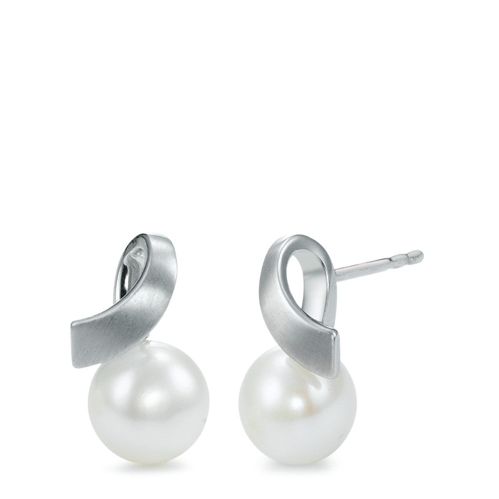 Stud earrings 18k White Gold Freshwater pearl