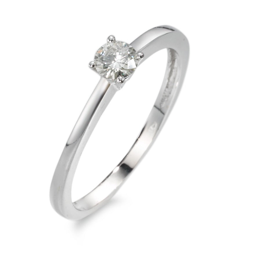 Solitaire ring 18k White Gold Moissanite