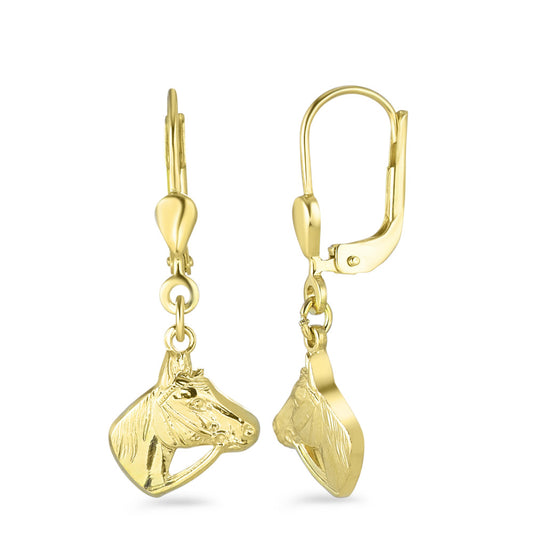 Drop Earrings 9k Yellow Gold Horse