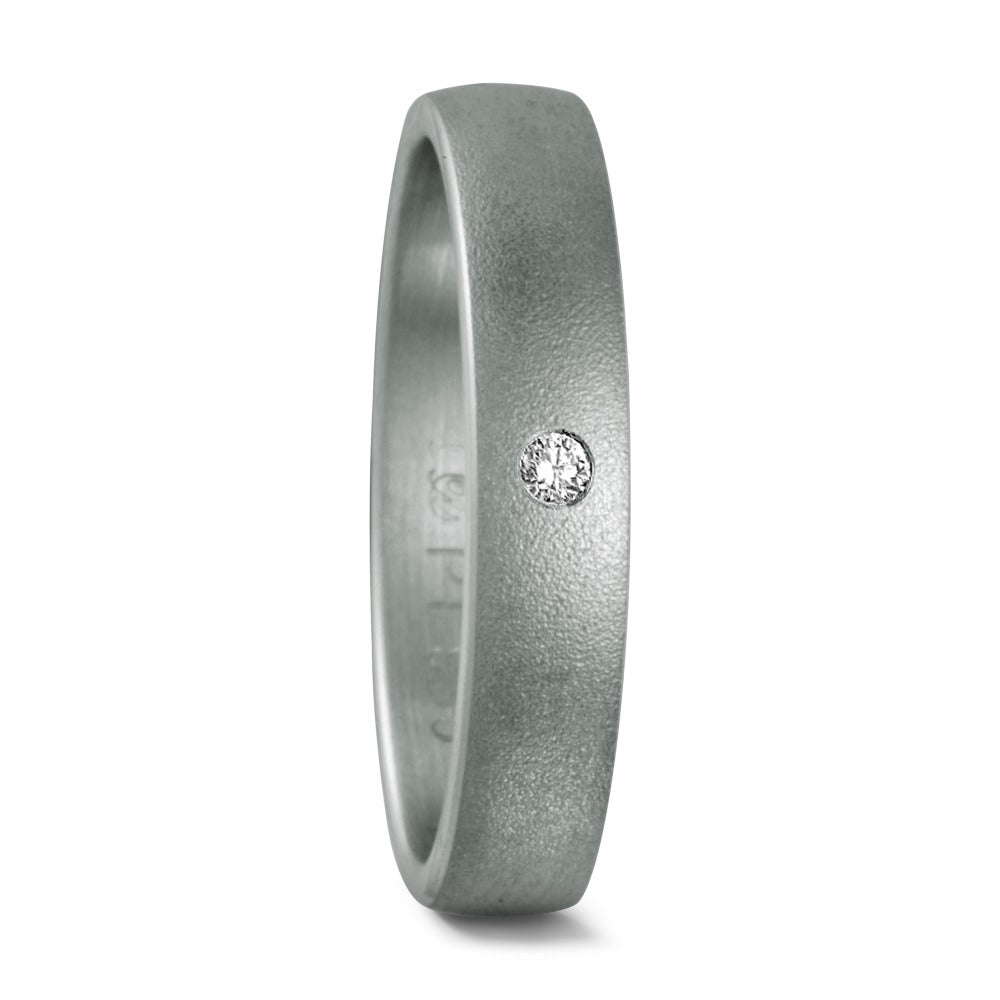 Wedding Ring Platinum 950 Diamond 0.02 ct, w-si