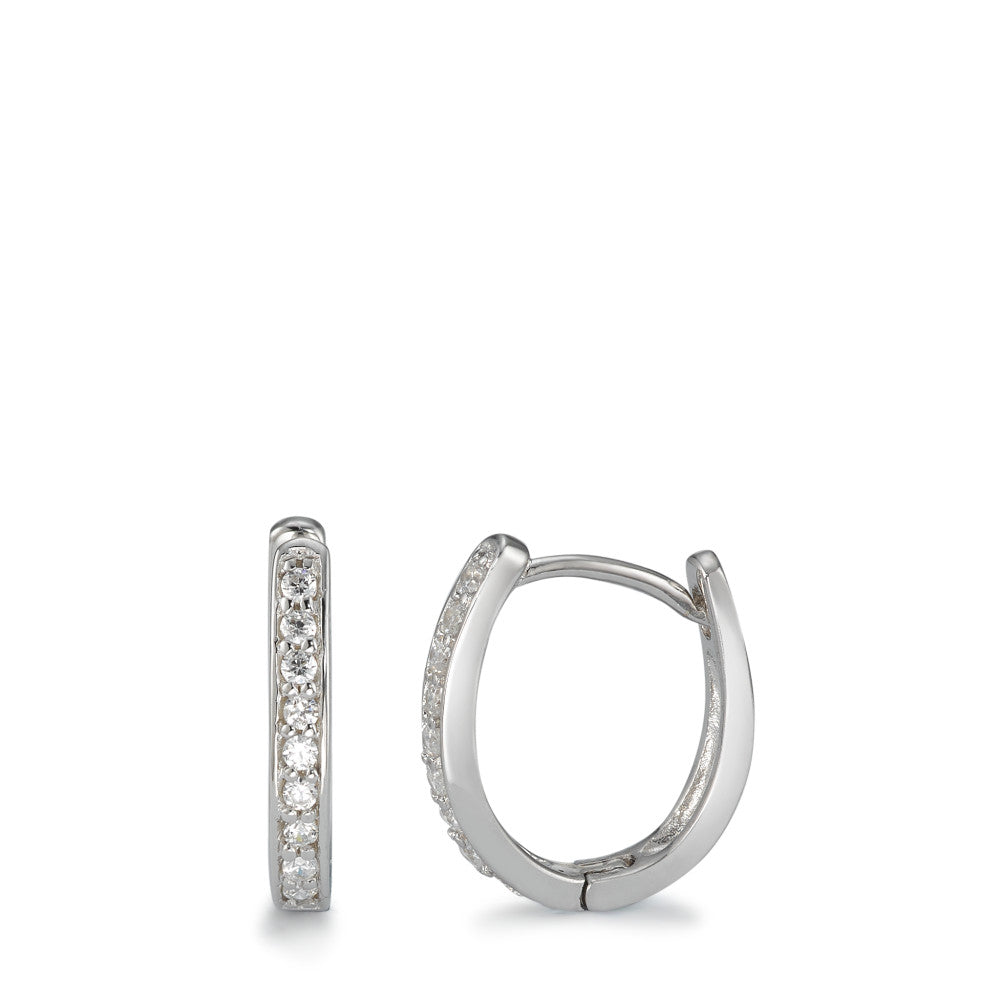 Hinged hoop Silver Zirconia Rhodium plated