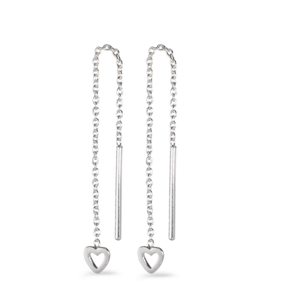 Threader Earrings Silver Heart 54 cm