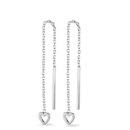 Threader Earrings Silver Heart 54 cm