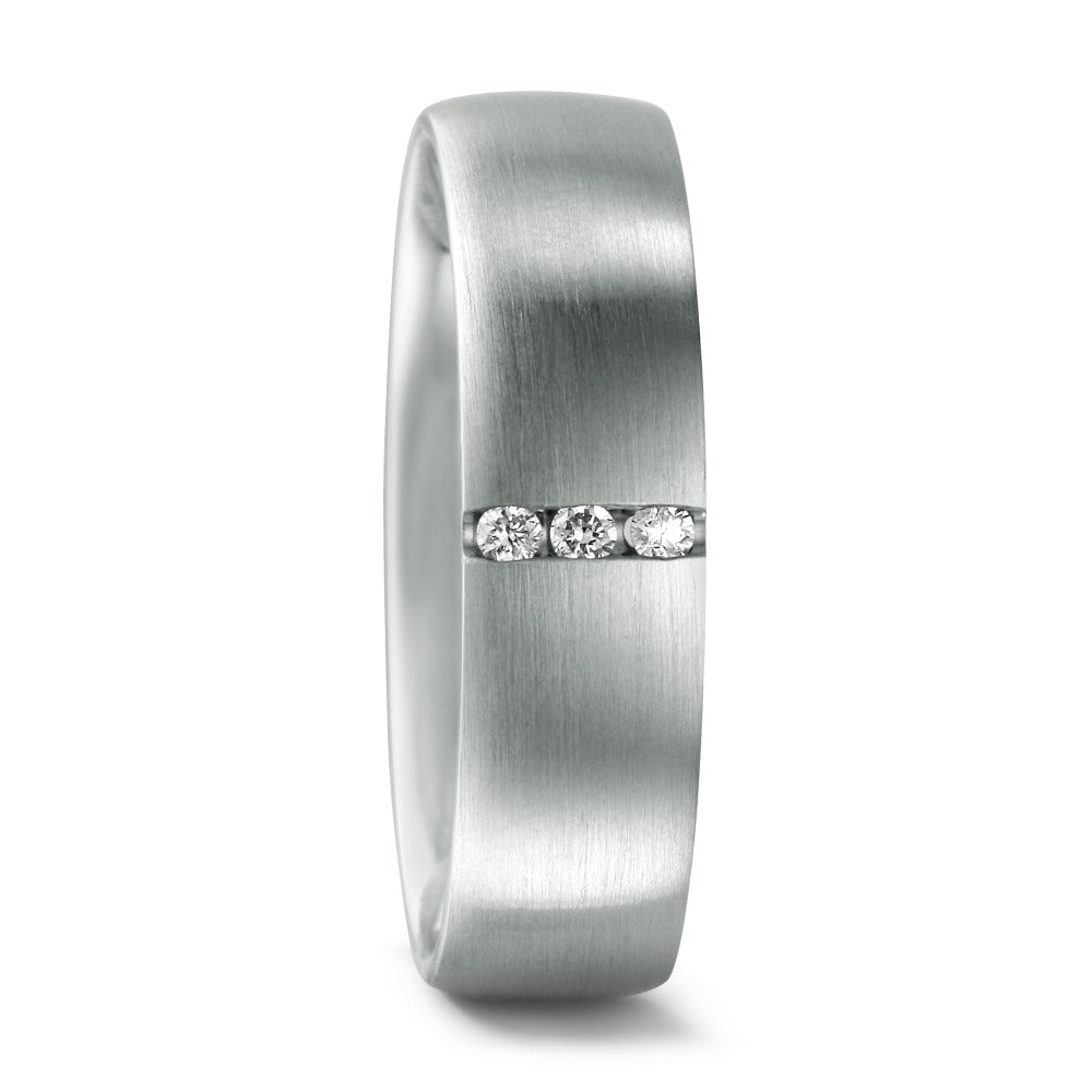 Ring Platinum 950 Diamond 0.03 ct, 3 Stones, w-si