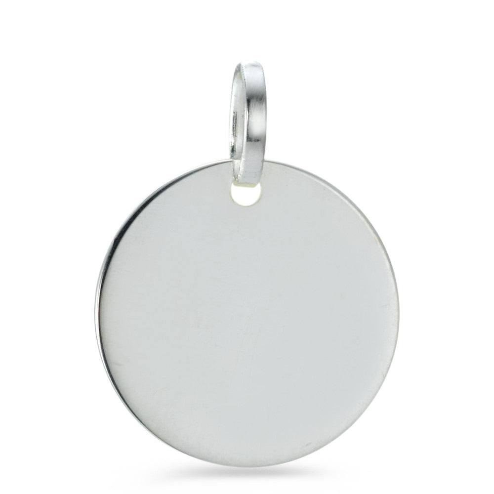 Engravable pendant Silver Rhodium plated Ø20 mm