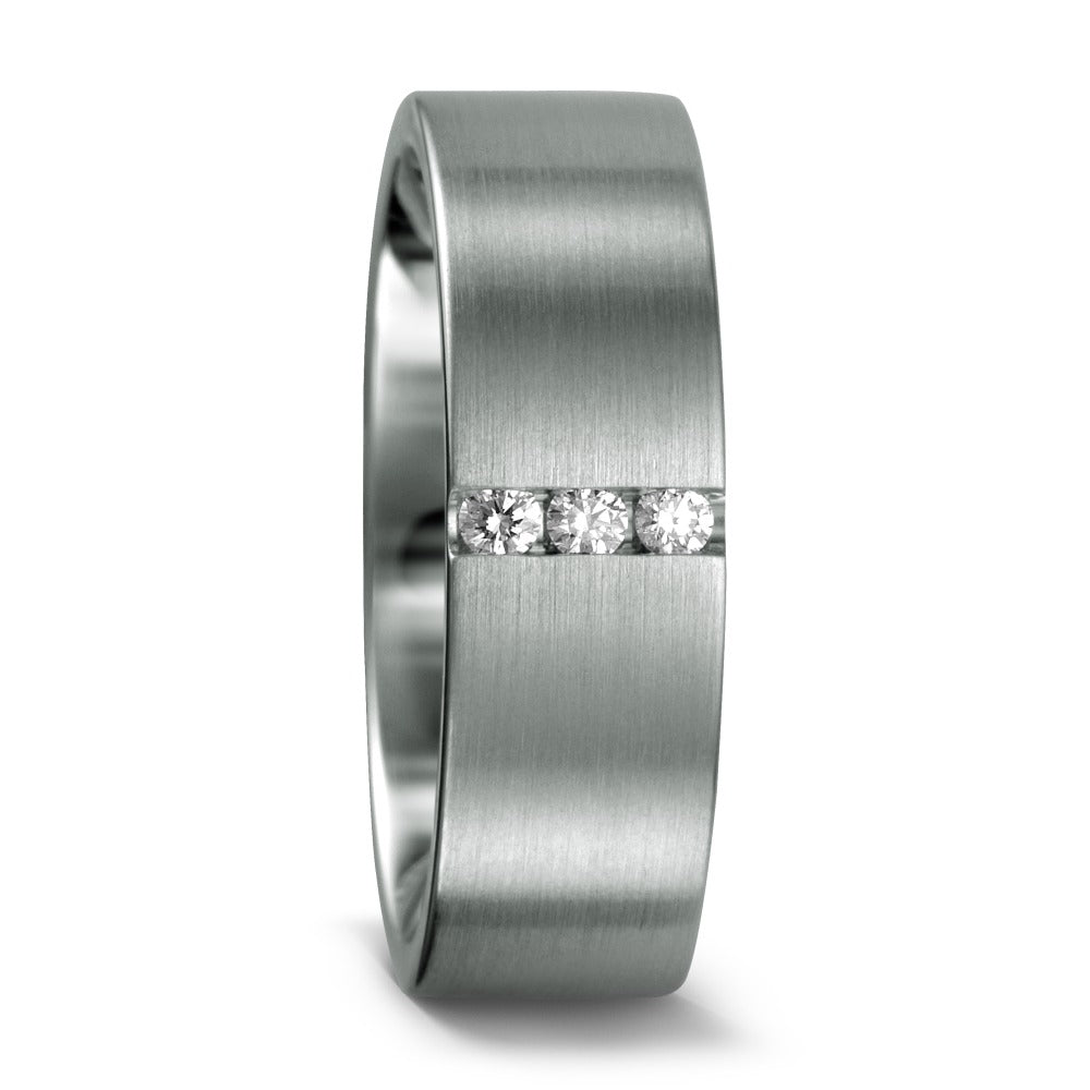 Ring Platinum 950 Diamond 0.06 ct, 3 Stones, tw-si