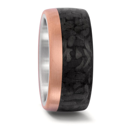 Wedding Ring Stainless steel, 18k Rose Gold, Carbon