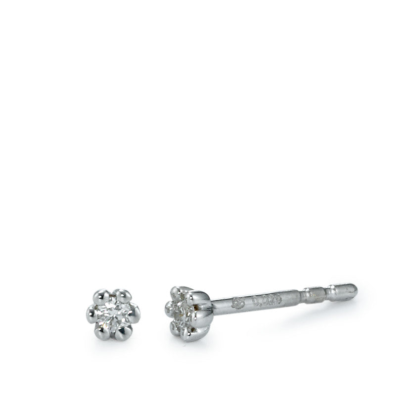 Stud earrings 18k White Gold Diamond 0.05 ct, 2 Stones, w-si