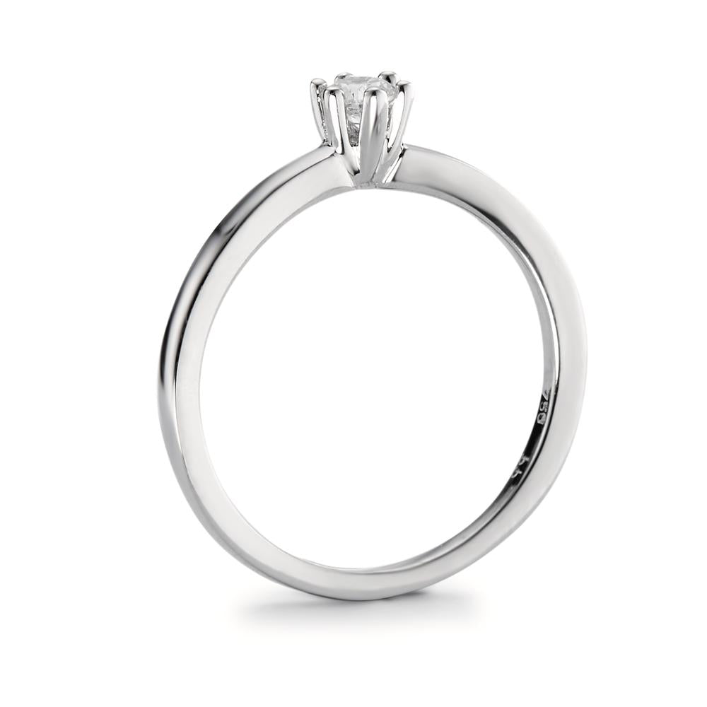 Solitaire ring 18k White Gold Diamond 0.15 ct, w-si