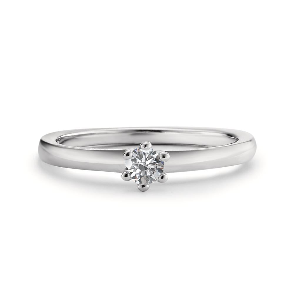 Solitaire ring 18k White Gold Diamond 0.15 ct, w-si