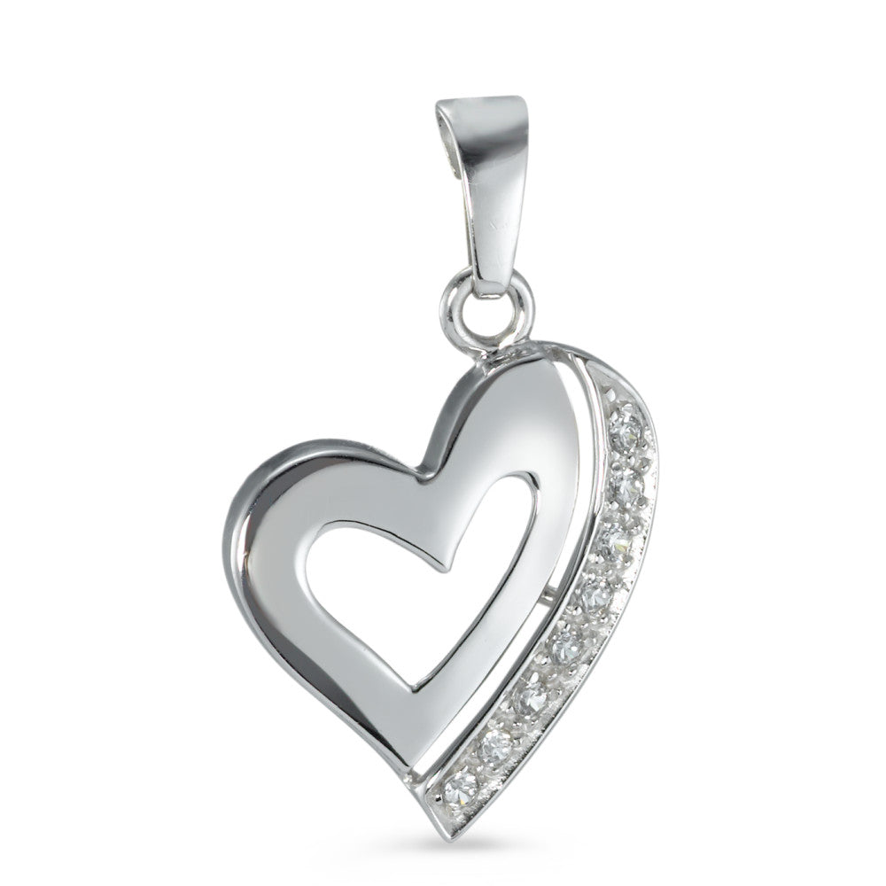 Pendant 18k White Gold Zirconia Heart