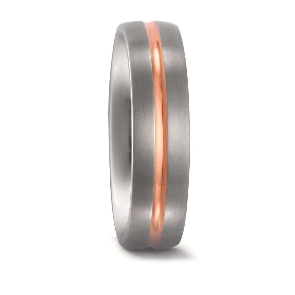 Wedding Ring Titanium, 18k Red Gold