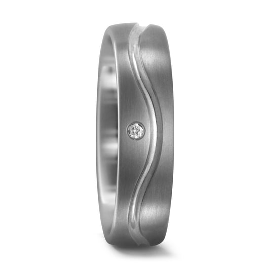 Wedding Ring Titanium Diamond 0.02 ct, w-si