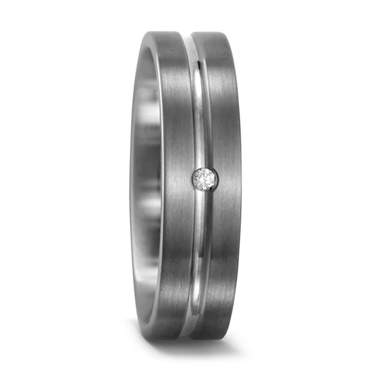 Wedding Ring Titanium Diamond 0.02 ct, w-si