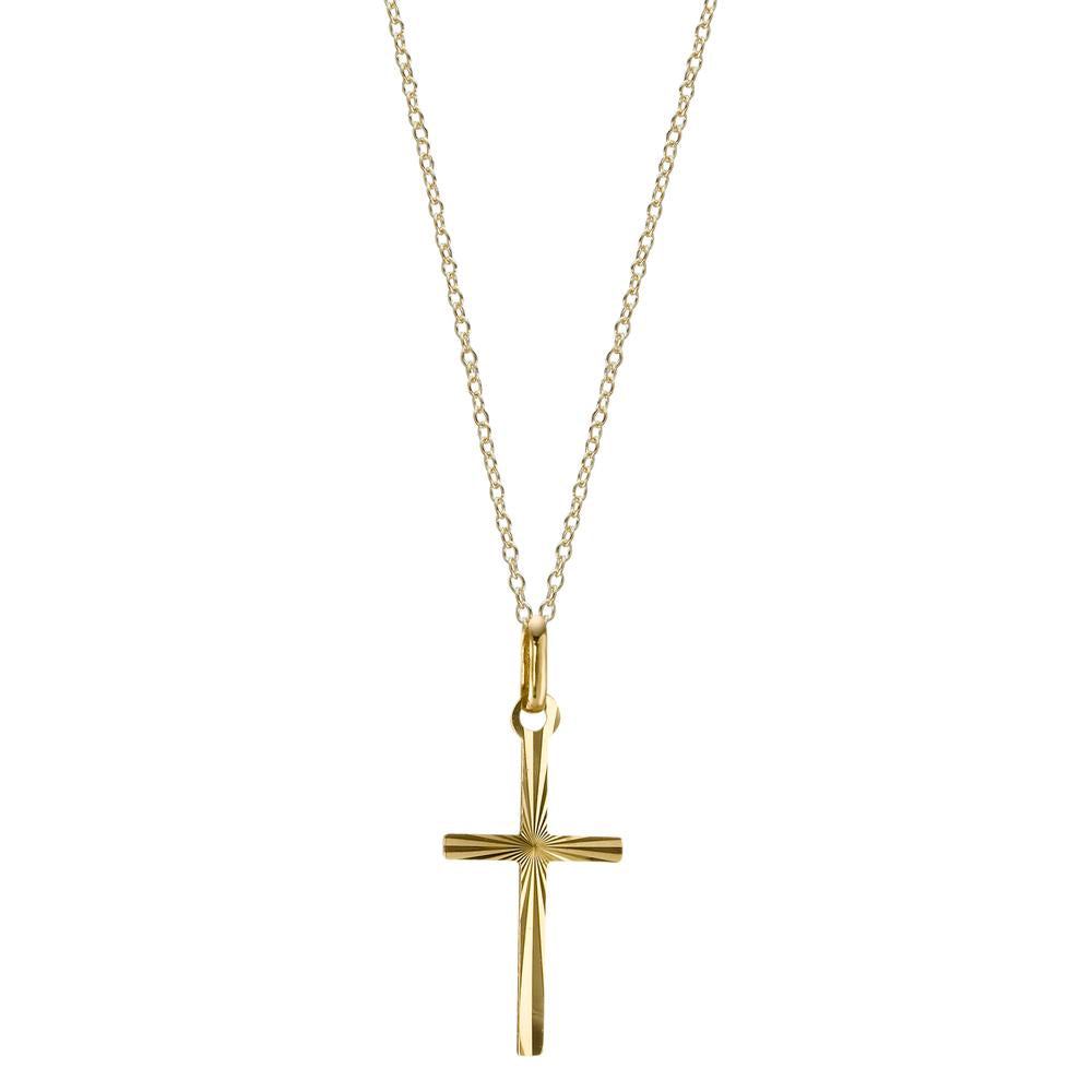 Necklace with pendant 9k Yellow Gold Cross 38 cm