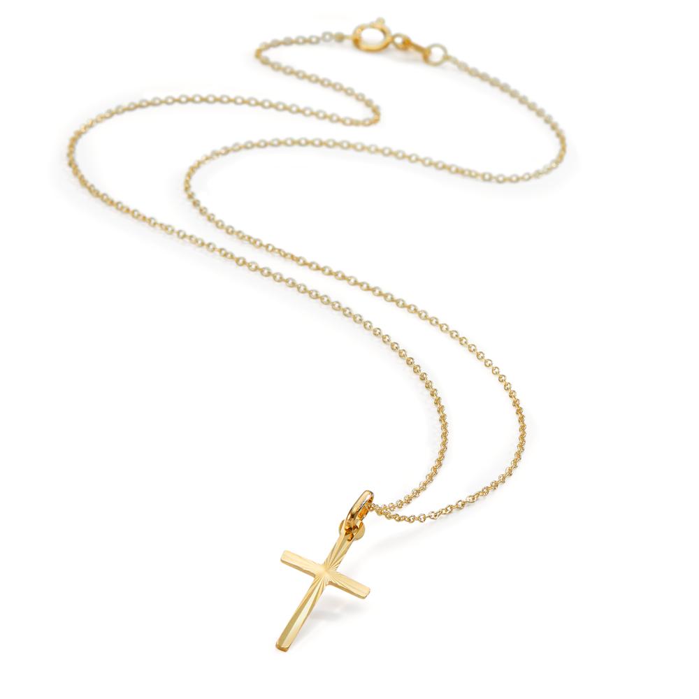 Necklace with pendant 9k Yellow Gold Cross 38 cm