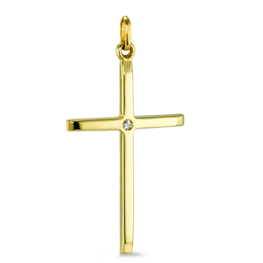 Pendant 9k Yellow Gold Zirconia Cross