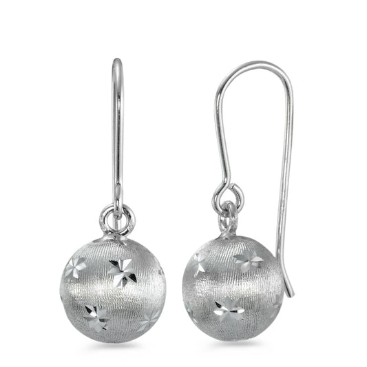 Drop Earrings 9k White Gold Ø9 mm