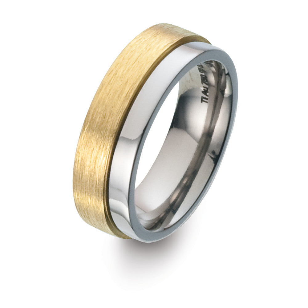 Ring Titanium, 18k Yellow Gold