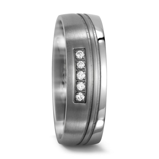 Wedding Ring Titanium Zirconia 5 Stones