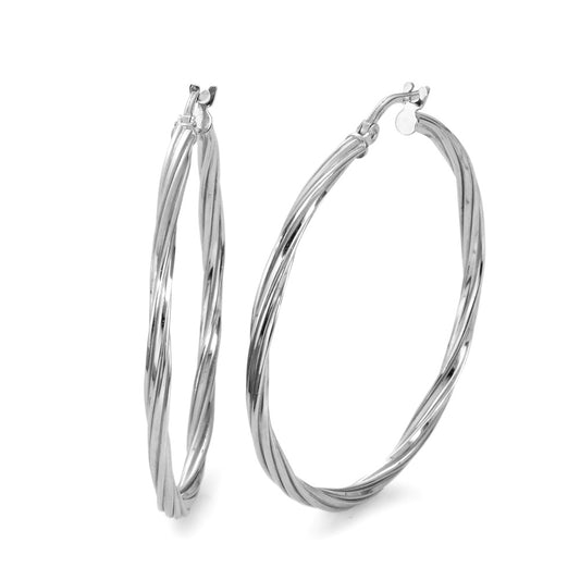 Hoop earrings Silver Rhodium plated