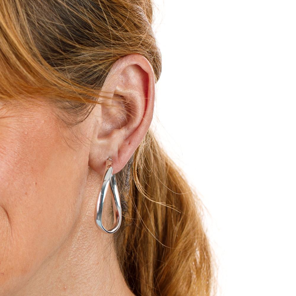 Hoop earrings Silver Rhodium plated