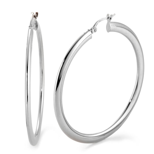 Hoop earrings Silver Rhodium plated