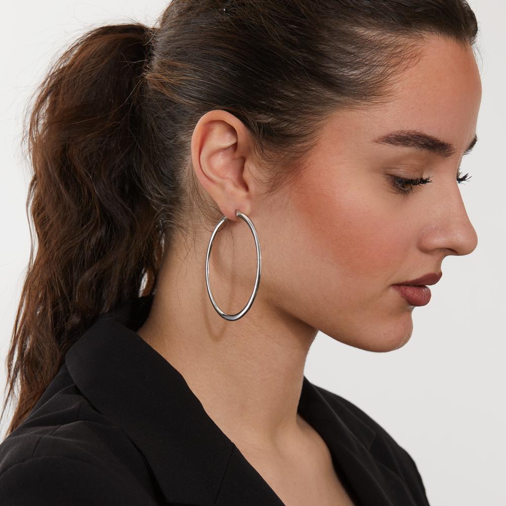 Hoop earrings Silver Rhodium plated