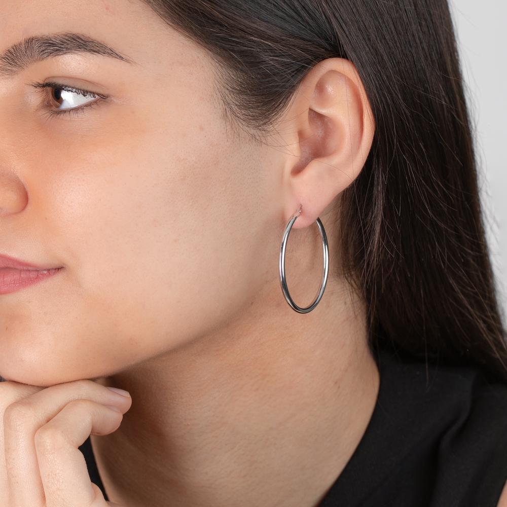 Hoop earrings Silver Rhodium plated