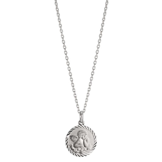 Necklace with pendant Silver Rhodium plated Guardian Angel 38 cm Ø14 mm