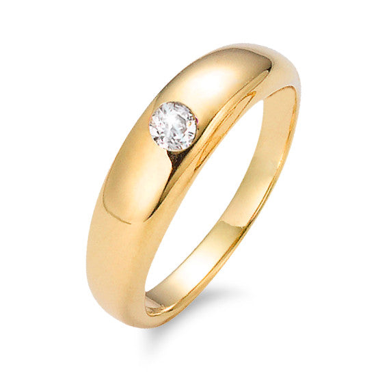 Christening ring 18k Yellow Gold Zirconia Ø12 mm