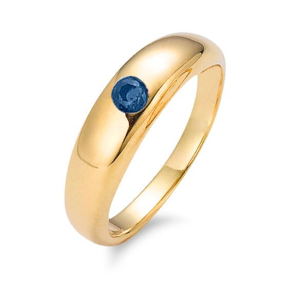 Christening ring 18k Yellow Gold Sapphire Ø12 mm