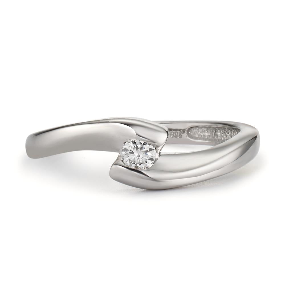 Solitaire ring 18k White Gold Diamond 0.10 ct, p1