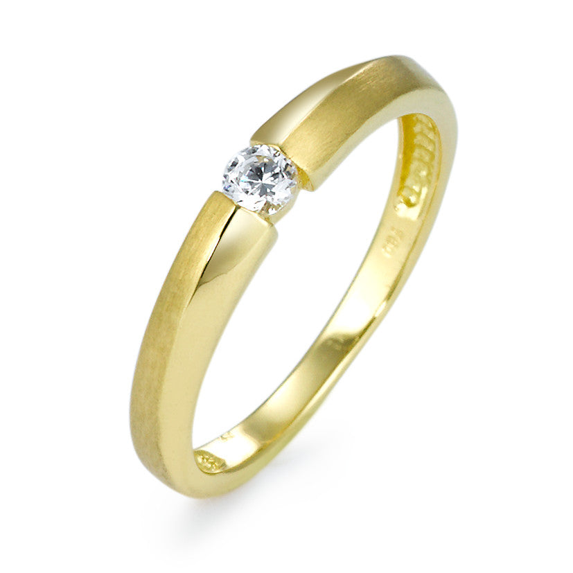 Solitaire ring 18k Yellow Gold Zirconia