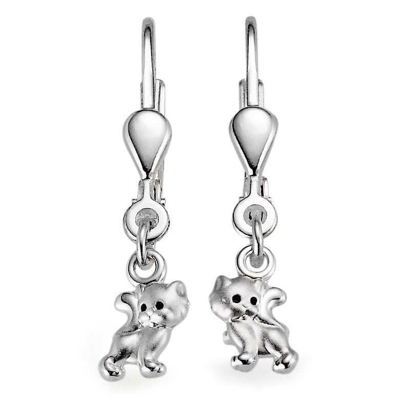 Drop Earrings Silver Cat