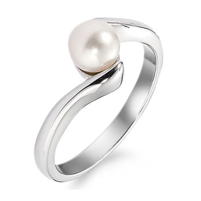 Ring Silver Rhodium plated Freshwater pearl