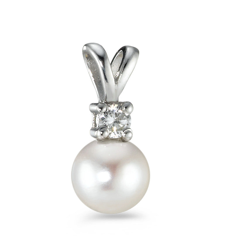 Pendant Silver Zirconia White Rhodium plated