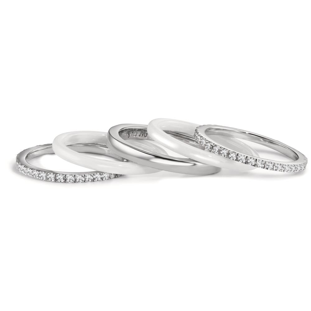 Stacking ring Silver Rhodium plated