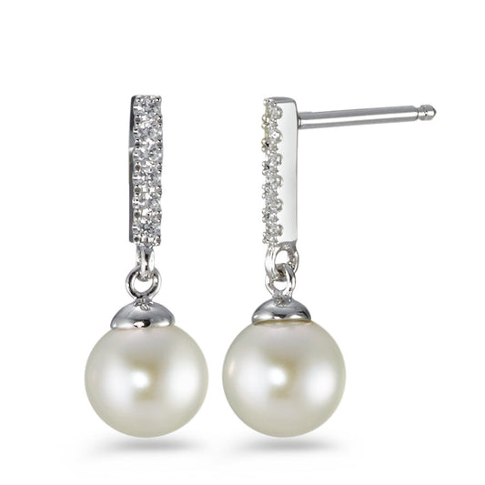 Drop Earrings Silver Rhodium plated Freshwater pearl