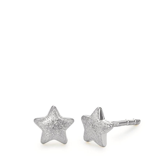 Stud earrings 18k White Gold Star Ø5 mm